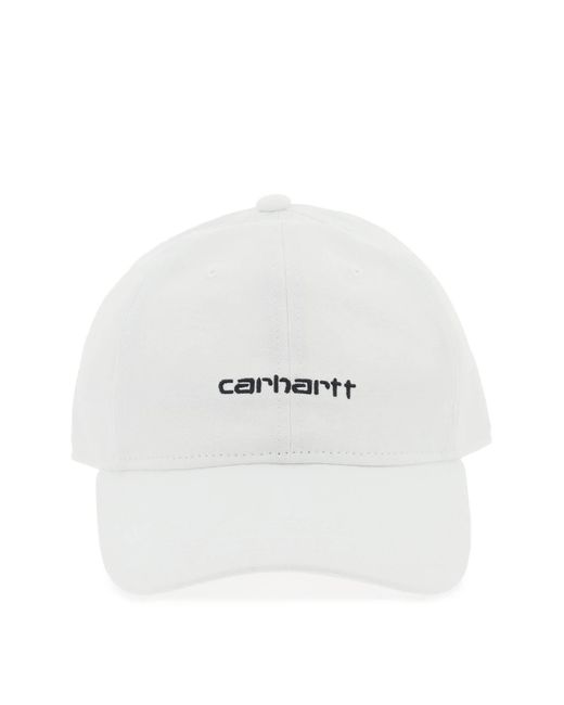 Carhartt White Canvas Script Baseball Cap for men