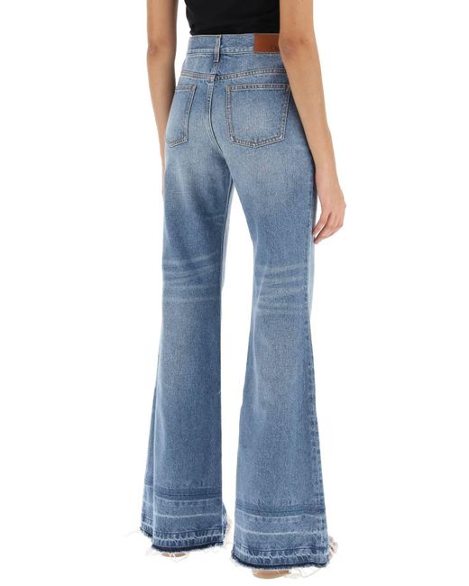Chloé Blue Chloe' Bootcut Jeans With Frayed Hem