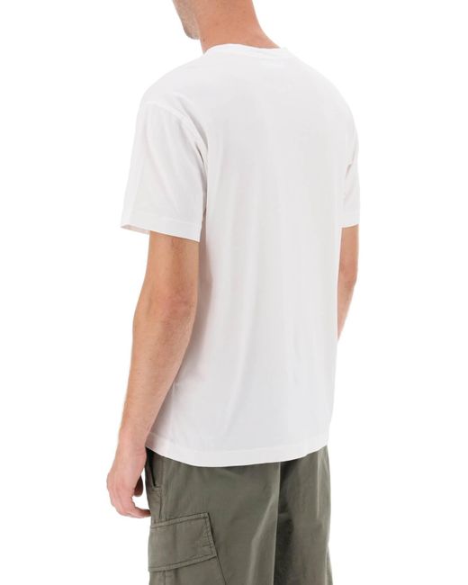 Stone Island White T-shirt With Logo Patch for men