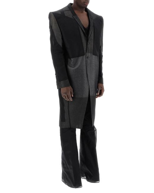 Rick Owens Black Tatlin Organza Coat for men