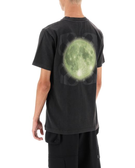 Off- T-Shirt Con Stampa Arrow Super Moon Sulla Schiena di Off-White c/o Virgil Abloh in Black da Uomo