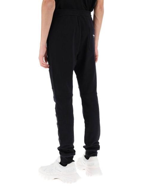 Balmain Black Joggers With Topstitched Inserts for men