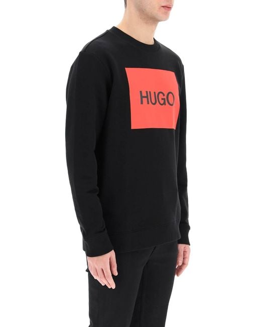 Felpa Duragol Con Box Logo di HUGO in Black da Uomo