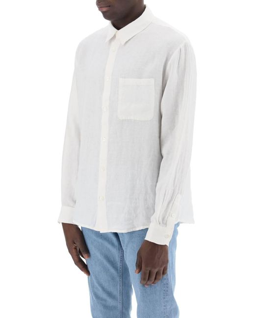 Camicia Cassel In Lino di A.P.C. in White da Uomo