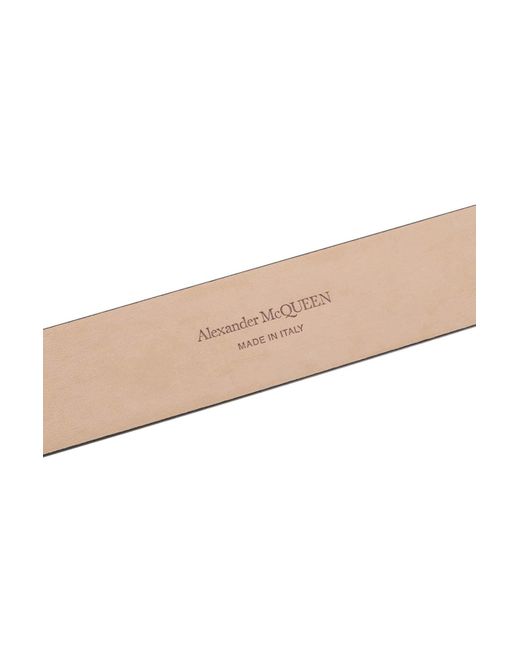 Alexander McQueen Black Seal Branded-buckle Leather Belt