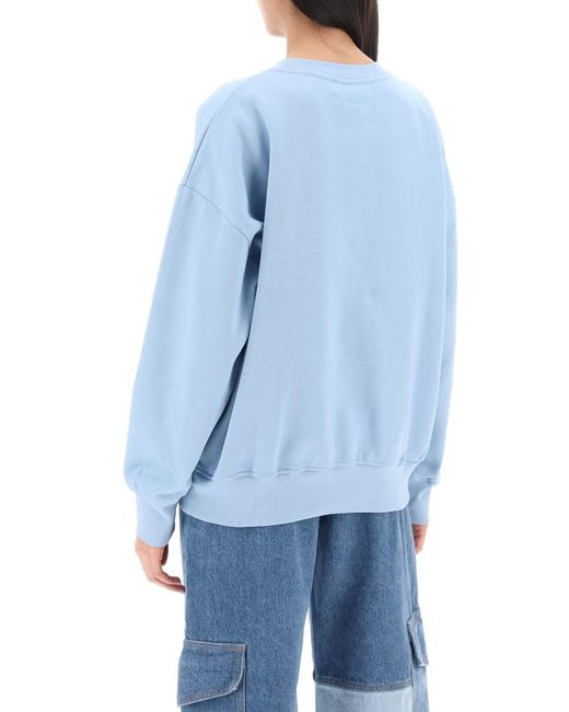 Ganni Blue Organic Cotton Insulated Sweatshirt For