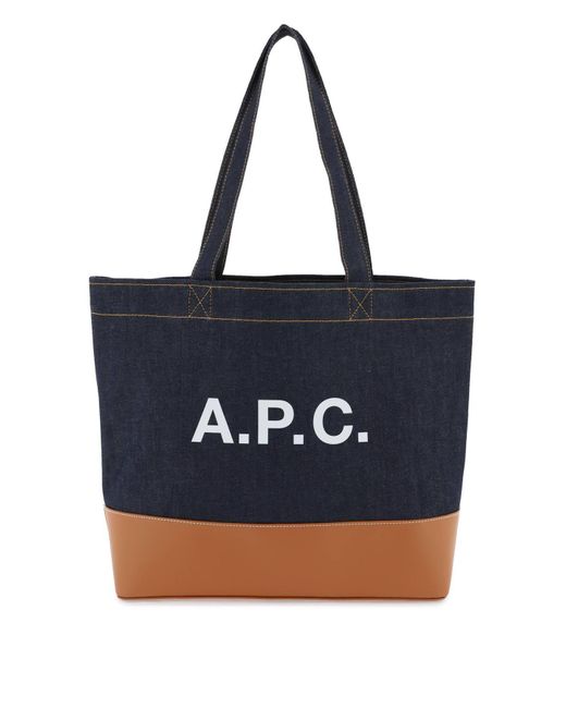 A.P.C. Blue Axel E/W Tote Bag for men