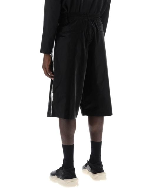 Y-3 Black Y-3 Shiny Nylon Bermuda Shorts for men