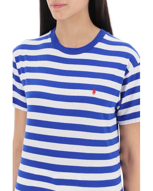 T Shirt A Righe di Polo Ralph Lauren in Blue
