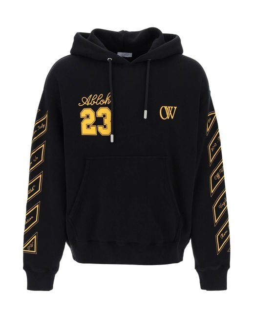 Off-White c/o Virgil Abloh Blue Off- Skated Hoodie With Ow 23 Logo for men