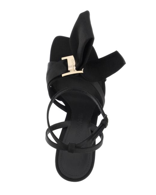 Ferragamo Black Sandals With Asymmetric Bow