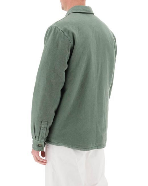 A.P.C. Green Alessio Padded Overshirt for men