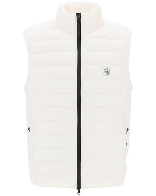 Stone Island White Lightweight Puffer Vest for men