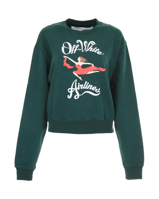 Off-White c/o Virgil Abloh Off Airlines Sweatshirt in Green | Lyst