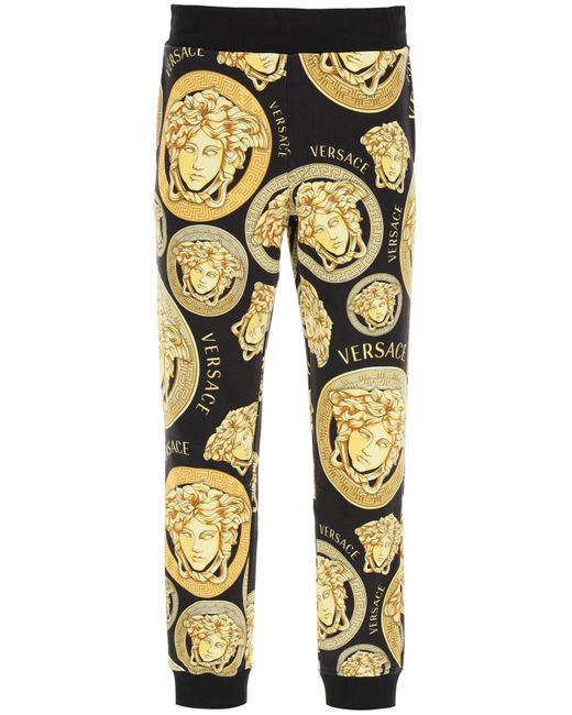 Versace Yellow Amplified Medusa Print jogging Trousers for men
