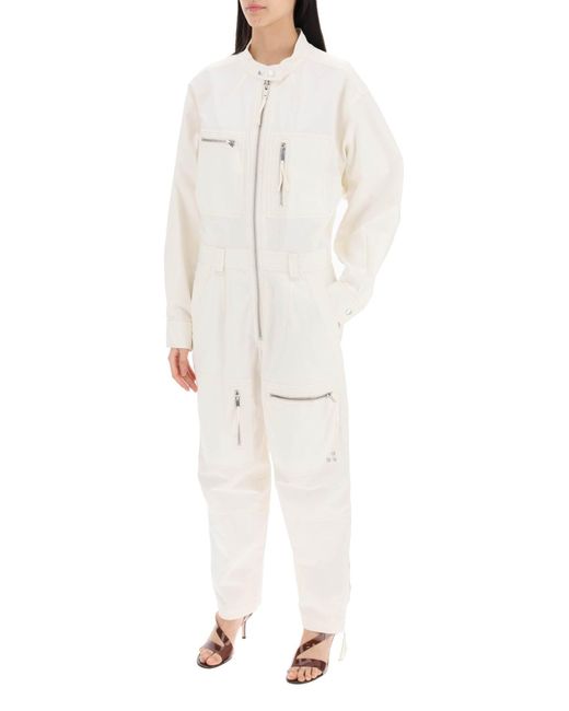 Isabel Marant White Isabel Marant Etoile Cotton Workwear Jumpsuit