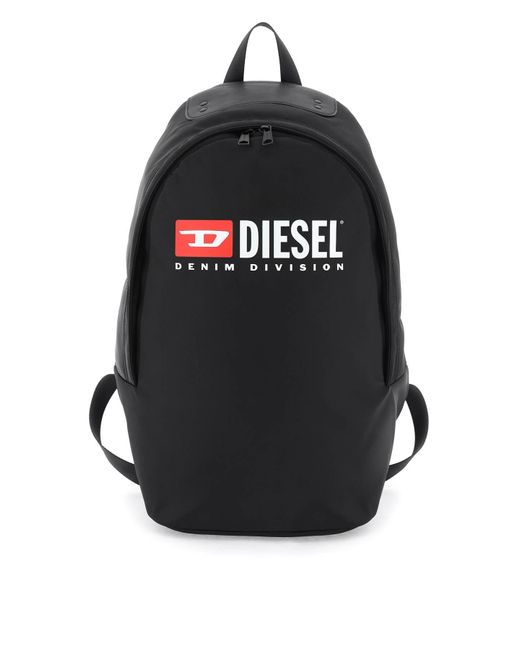 DIESEL Black Logo Rinke Backpack for men