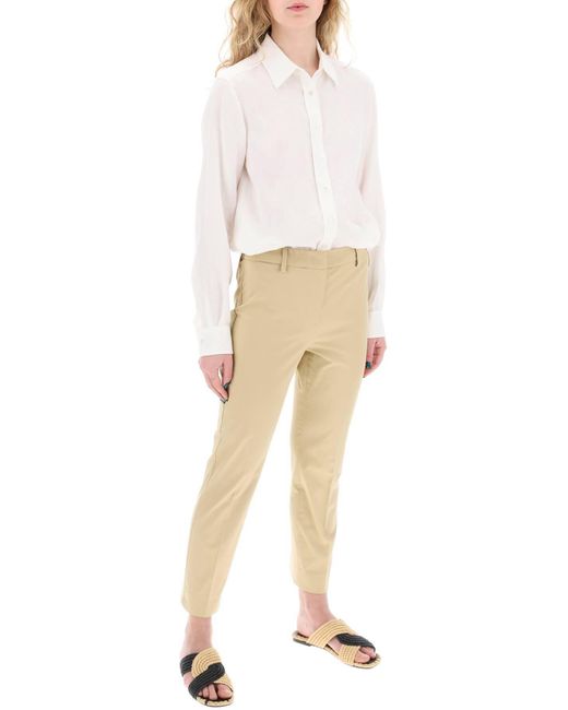 Weekend by Maxmara Natural Cecco Cotton Stretch Cigarette Pants