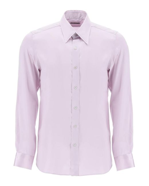 Tom Ford Pink Silk Charmeuse Blouse Shirt