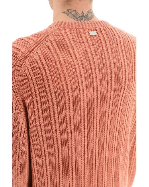 Agnona Pink Cashmere, Silk And Cotton Sweater for men