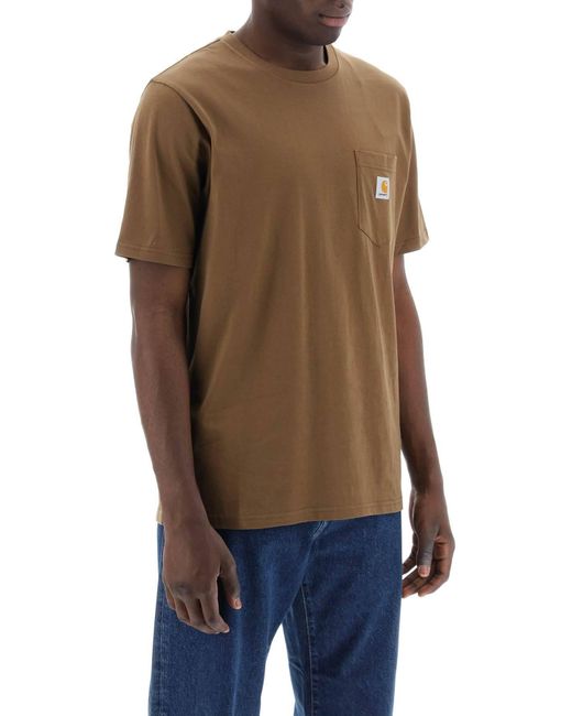 Carhartt Brown T-Shirt With Chest Pocket for men