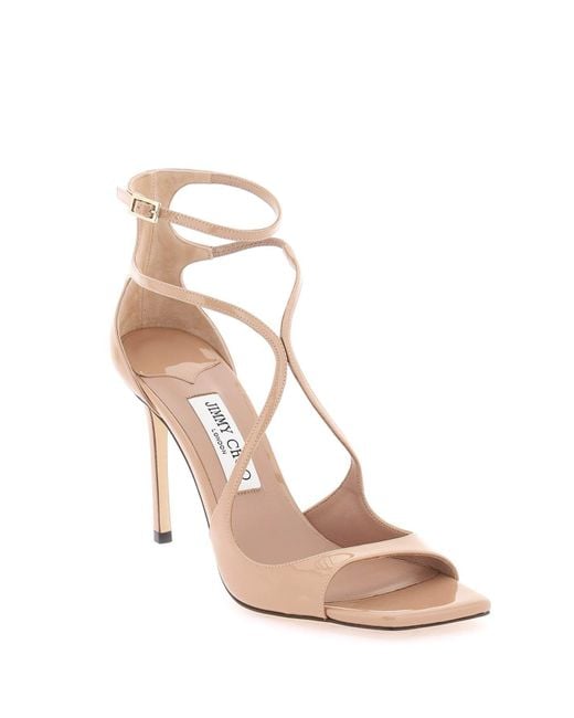 Jimmy Choo Pink Patent Leather Azia 95 Sandals