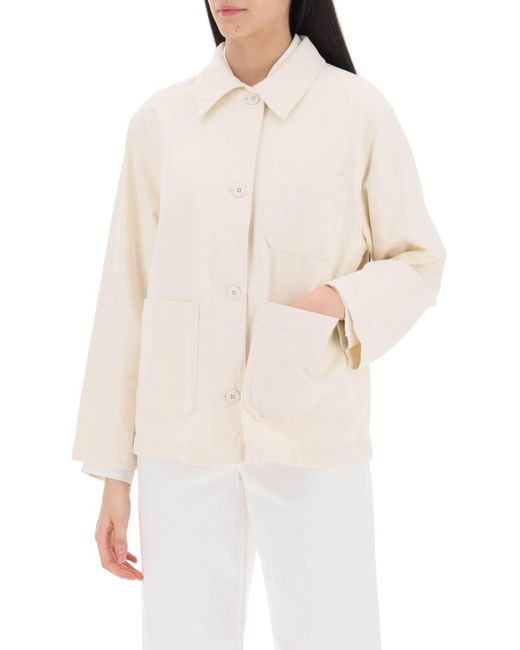Weekend by Maxmara White Single-Breasted Cotton Jacket