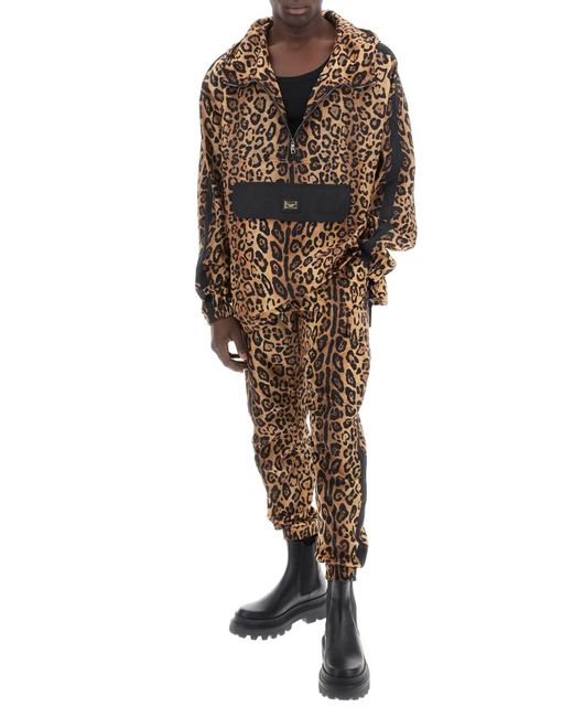 Dolce & Gabbana Natural Leopard Print Nylon Jogger Pants For for men