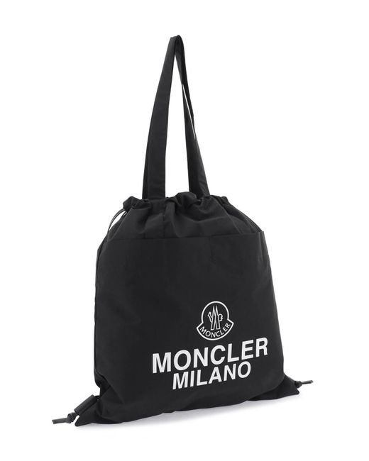 Moncler Black Drawstring Aq Tote Bag With for men