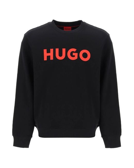 Spaccatura del logo Dem di HUGO in Black da Uomo