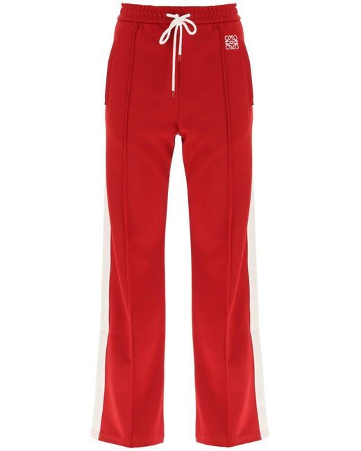 Loewe Red Track Pants With Side Bands