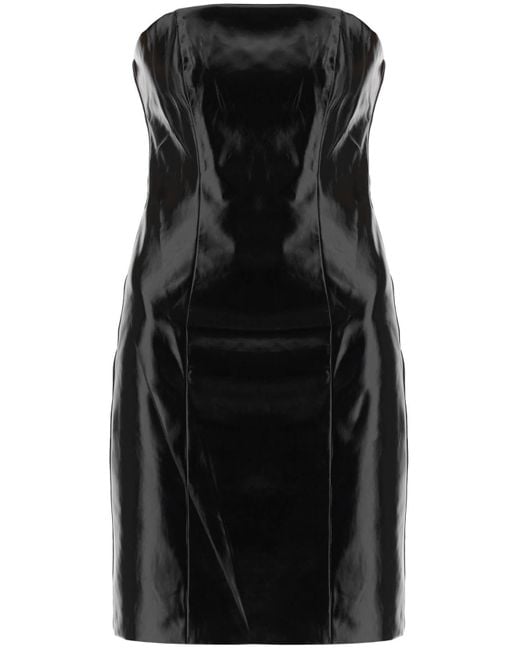 STAUD Taud Vegan Leather 'tracing' Mini Dress in Black | Lyst Canada