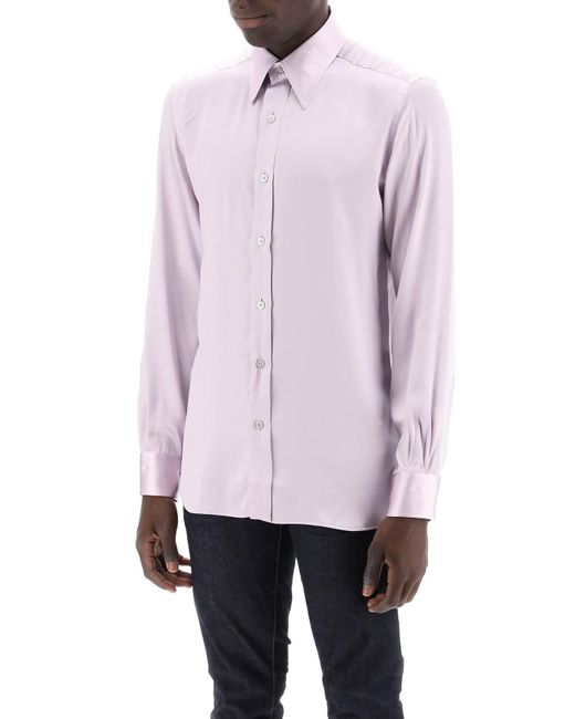 Tom Ford Pink Silk Charmeuse Blouse Shirt