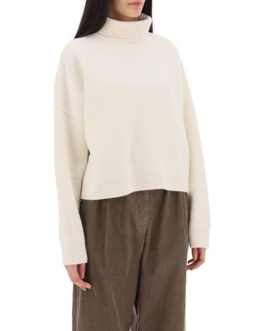 The Row White Elio Turtleneck Sweater