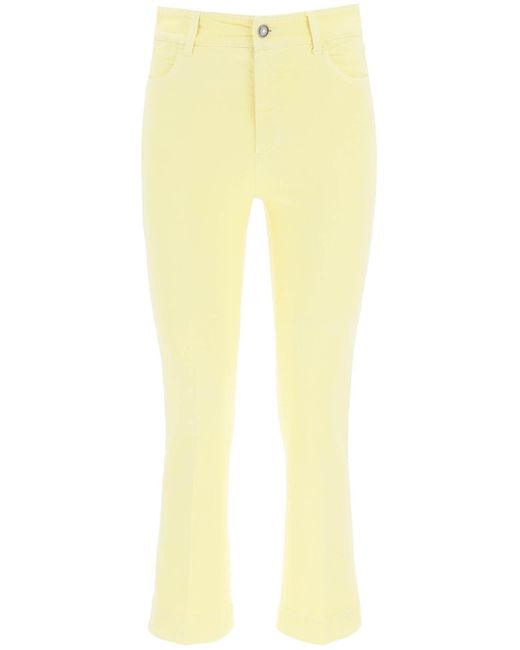 yellow cropped jeans