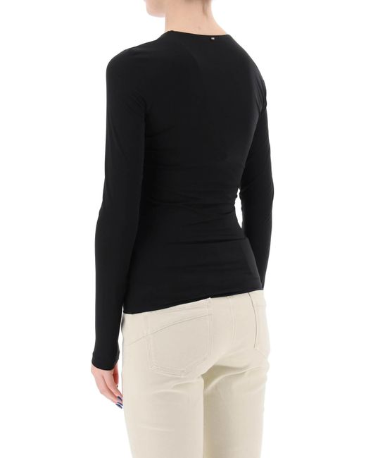 Sportmax Black Stretch Jersey Long-sleeved T-shirt