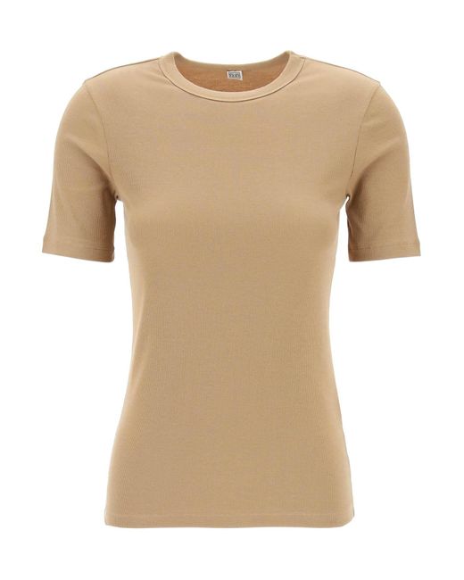 Totême  Natural Toteme Ribbed Jersey T-Shirt For A