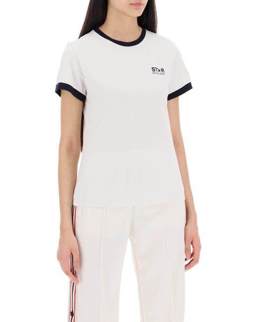 Golden Goose Deluxe Brand White Contrast Trimmed T Shirt