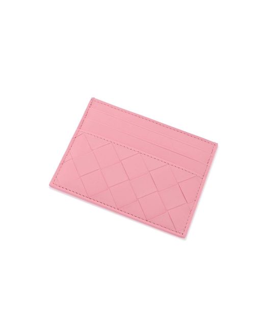Porta Carte Intrecciato di Bottega Veneta in Pink