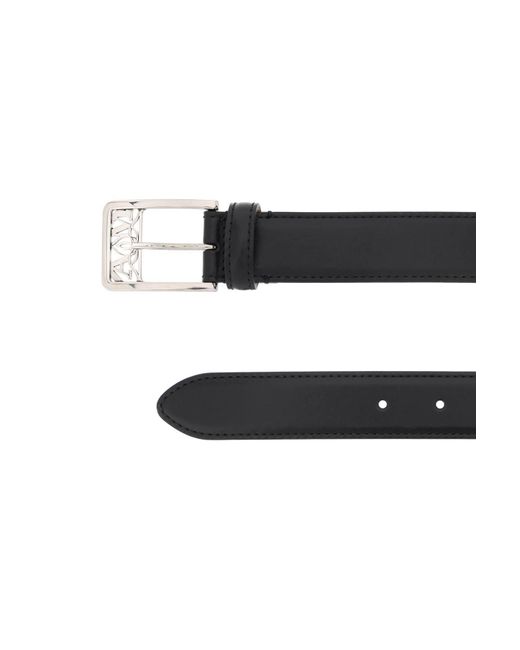 Alexander McQueen Black 3cm Leather Belt for men