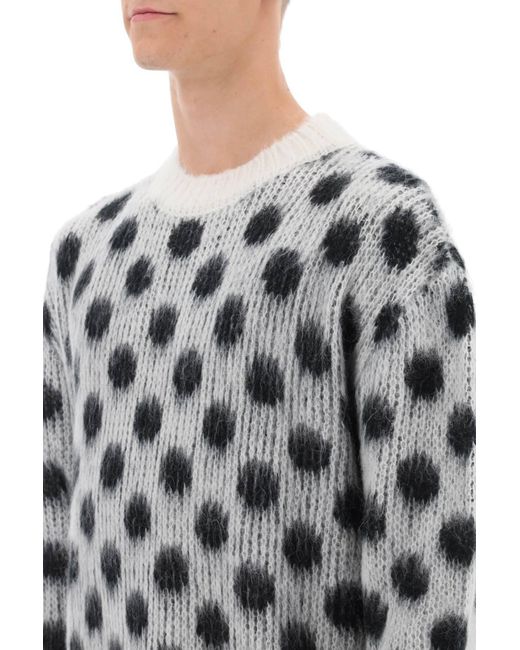 Marni Black Polka Dot Mohair Sweater for men