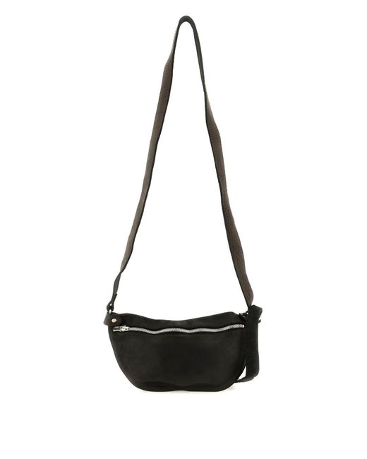Guidi Black Horse Leather Crossbody Bag for men