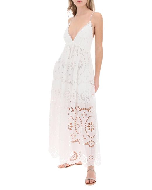 Zimmermann White Lexi Maxi Dress In Broderie Anglaise