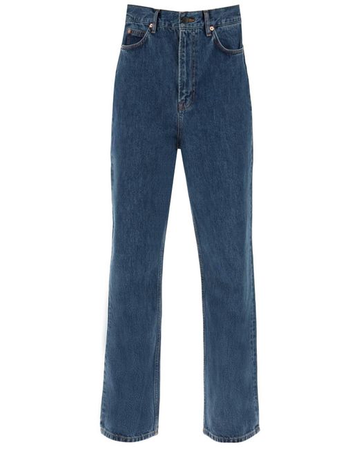 Wardrobe NYC Blue Low Waisted Loose Fit Jeans