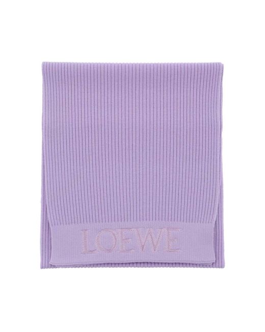 Loewe Purple Logo Wool Scarf