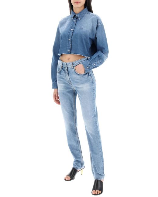 Jeans A Sigaretta Con Lavaggio Chiaro di Givenchy in Blue