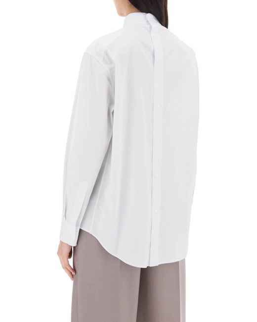 Camicia Con Colletto Alla Coreana di Fendi in White