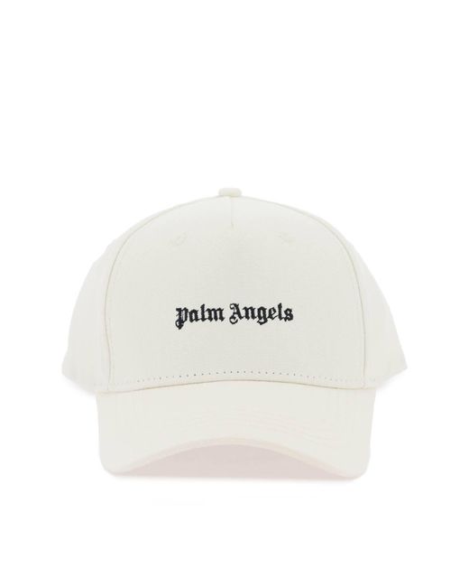 Cappello Baseball Con Ricamo di Palm Angels in White da Uomo