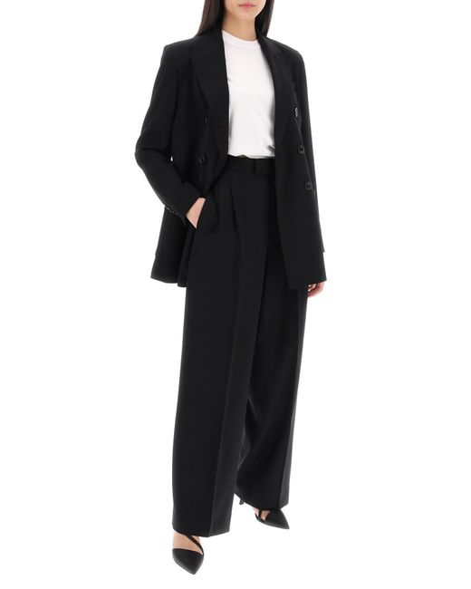 AMI Black Ami Paris Tailored Wide-leg Trousers