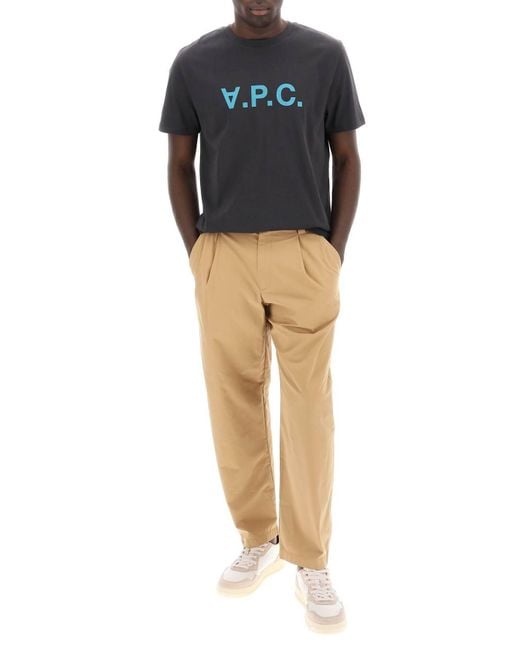 A.P.C. Black Flocked Vpc Logo T Shirt for men